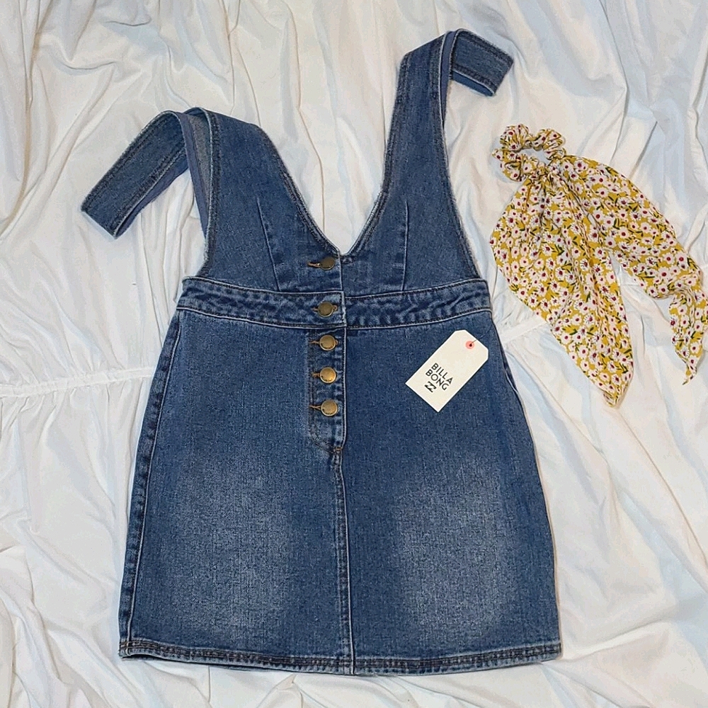 Denim Short Skirt Overall